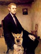 Miroslav Kraljevic, Selfportrait with a dog